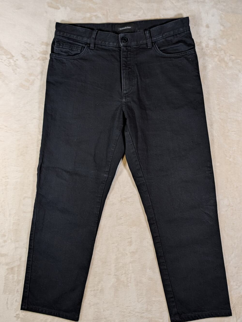 Ermenegildo Zegna Mens Size 34 Black Stretch Denim 5-Pocket Straight Jeans 34x27